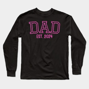 Father Expect Baby Pregnancy Announcement Pink Long Sleeve T-Shirt